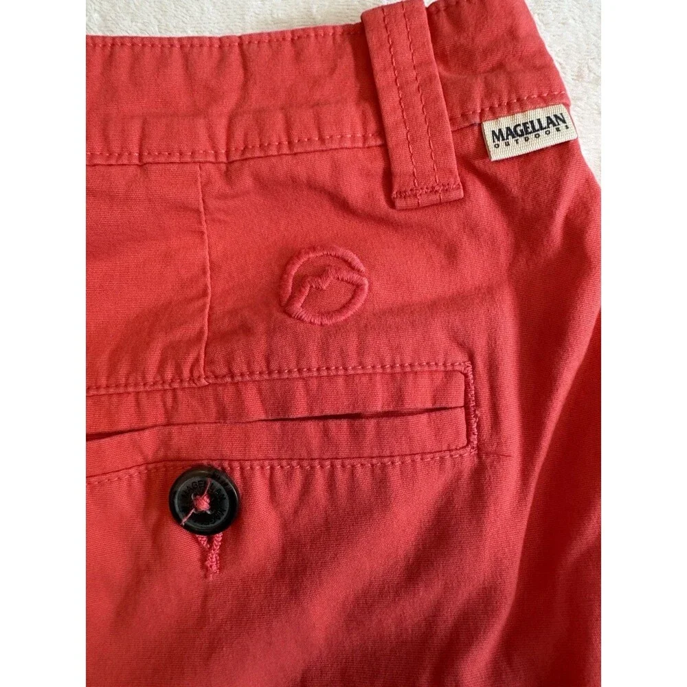 Magellan Outdoors Men’s 30W Red Chino Casual Shorts Cotton Stretch Flat Front